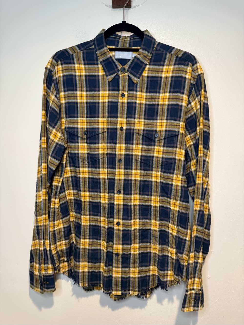 Vince Men's Frayed Edge Western Shirt